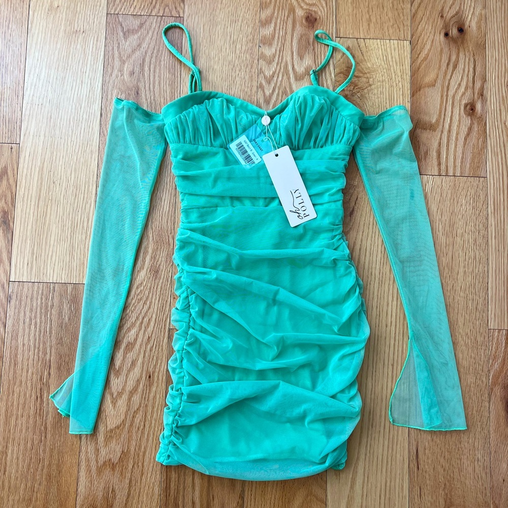 OH POLLY MINI DRESS WITH SLEEVES NEVER WORN - SIZE UK 6 US 2